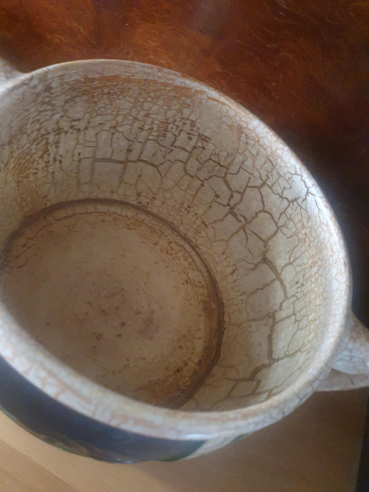 Smuk vintage Art Deco keramikskål / krukke med hanker