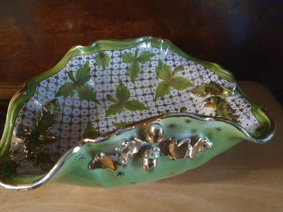 Vintage Italiensk Majolica Gitter- & Bladskål (Model 2113)