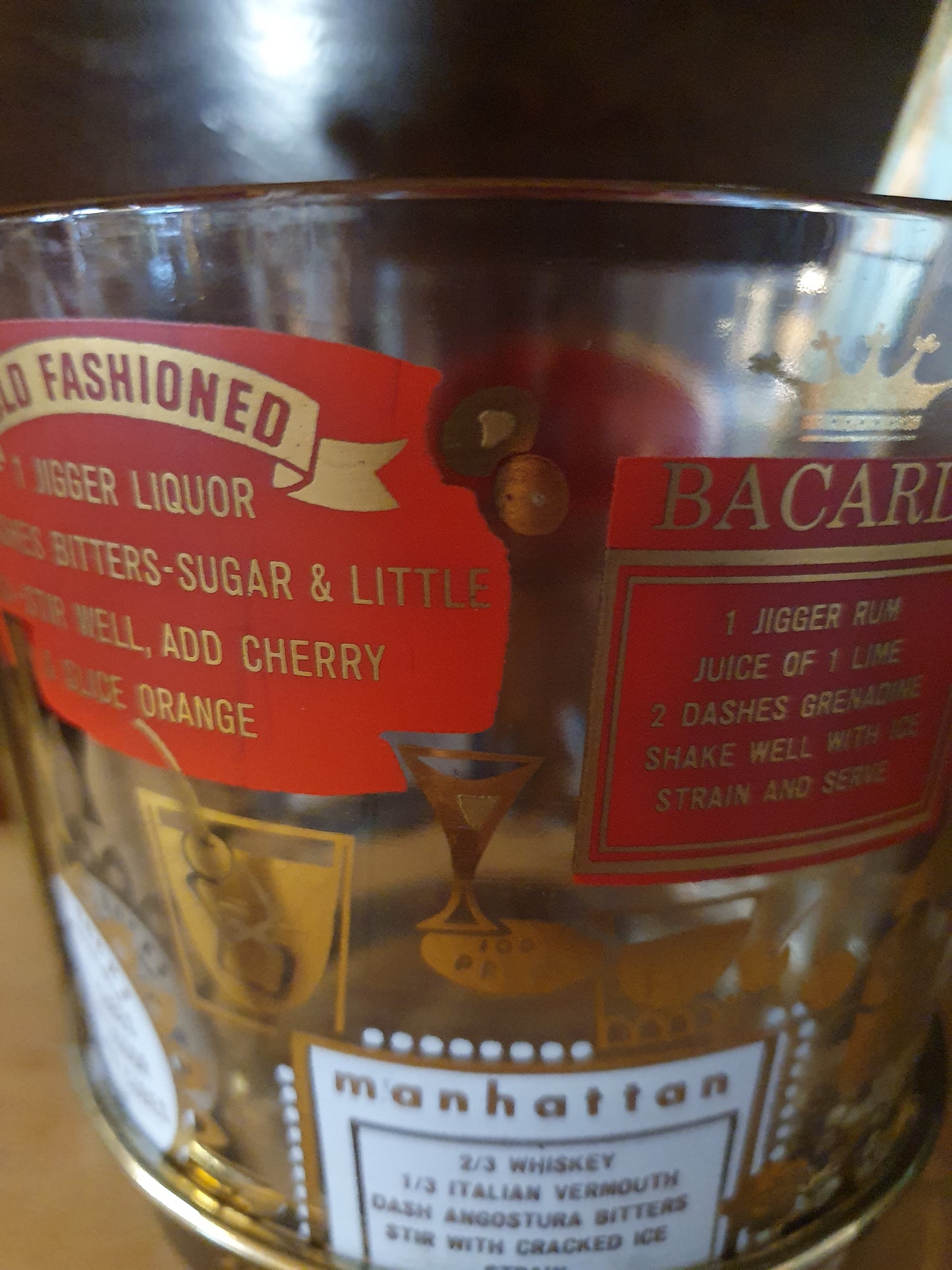 Isspand i glas med teak håndtag