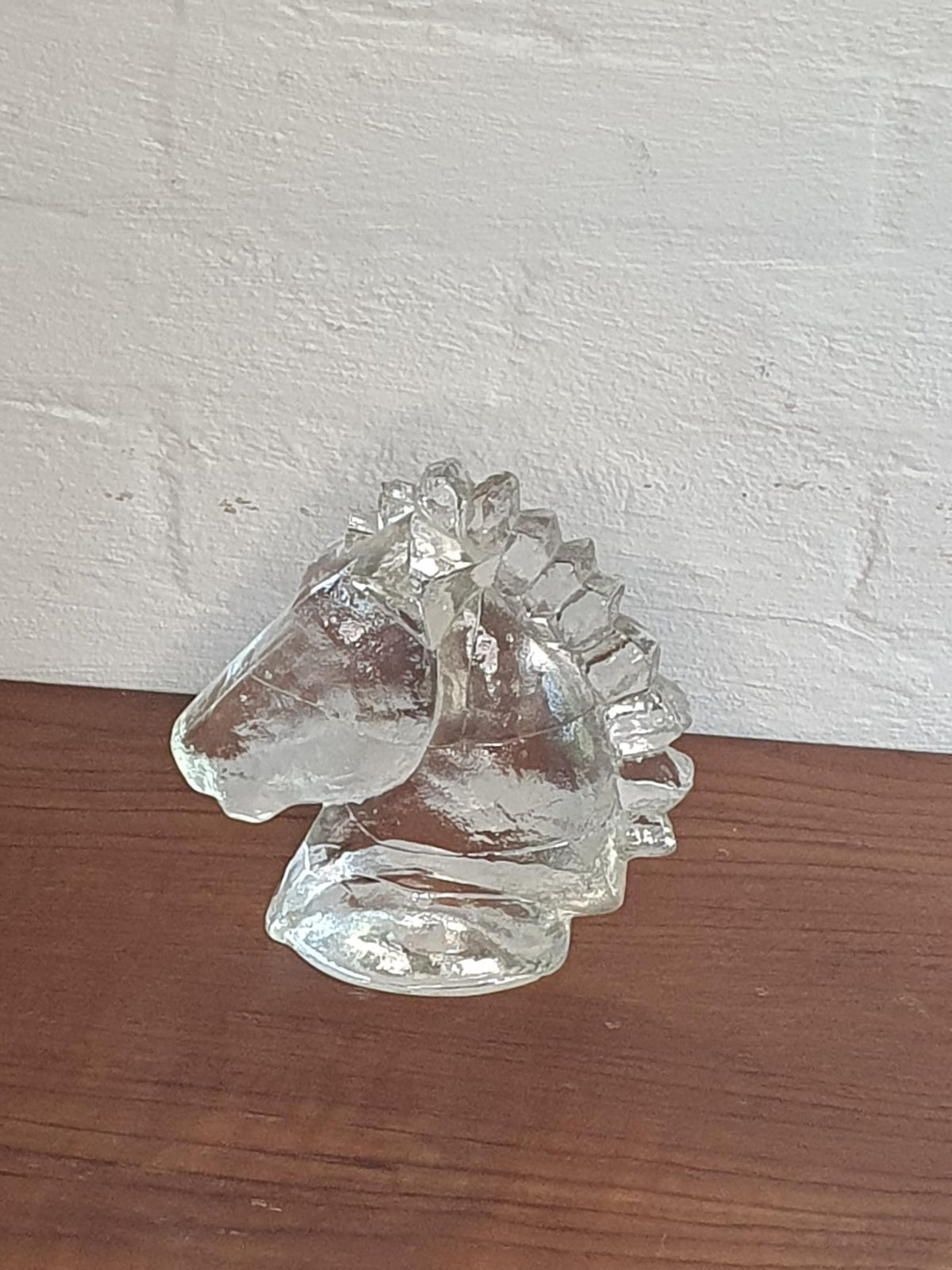 Vintage Pukeberg Hestehoved Glasskulptur af Uno Westerberg