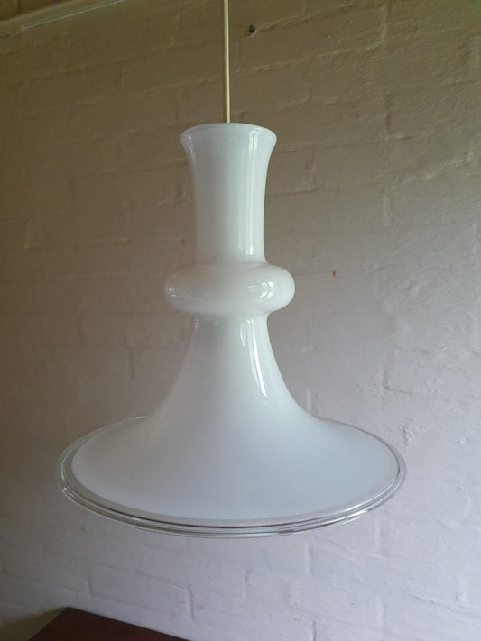 Vintage Holmegaard Etude Pendel i Opalglas af Michael Bang