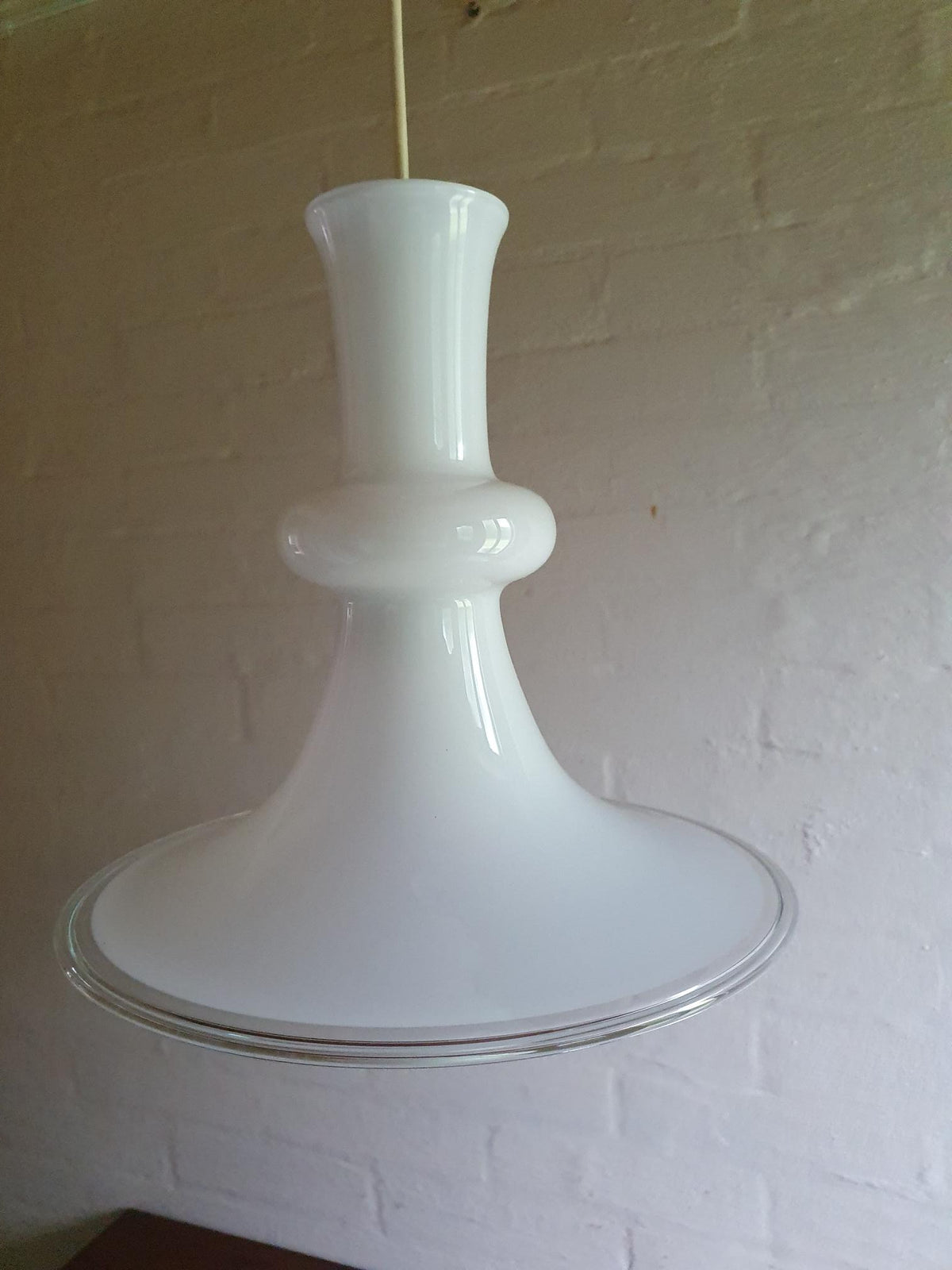 Vintage Holmegaard Etude Pendel i Opalglas af Michael Bang