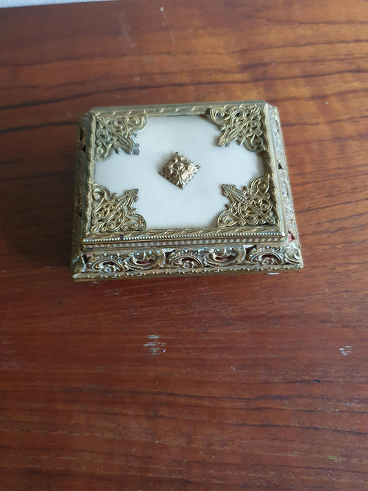 Vintage Ornamenteret Smykkeskrin med Lys Emalje-effekt