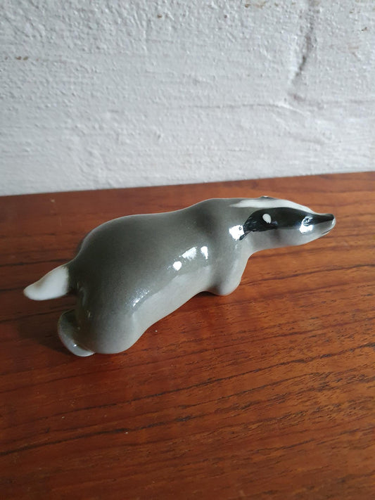 Vintage Lomonosov LFZ Porcelænsgrævling – Original USSR Samlerobjekt