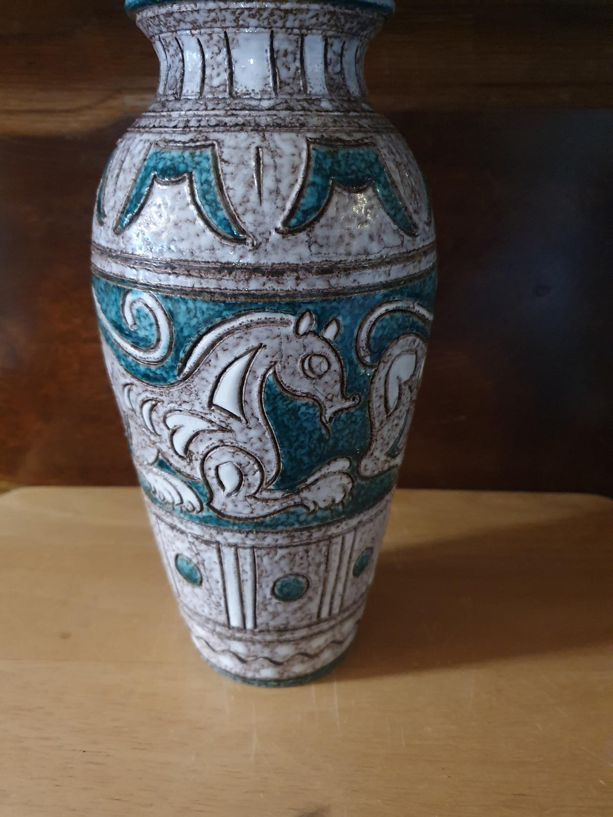 Large Vintage Fratelli Fanciullacci Italian Ceramic Vase – Mid-Century Sgraffito 26cm