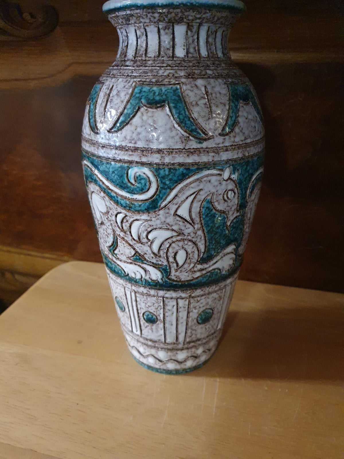 Large Vintage Fratelli Fanciullacci Italian Ceramic Vase – Mid-Century Sgraffito 26cm