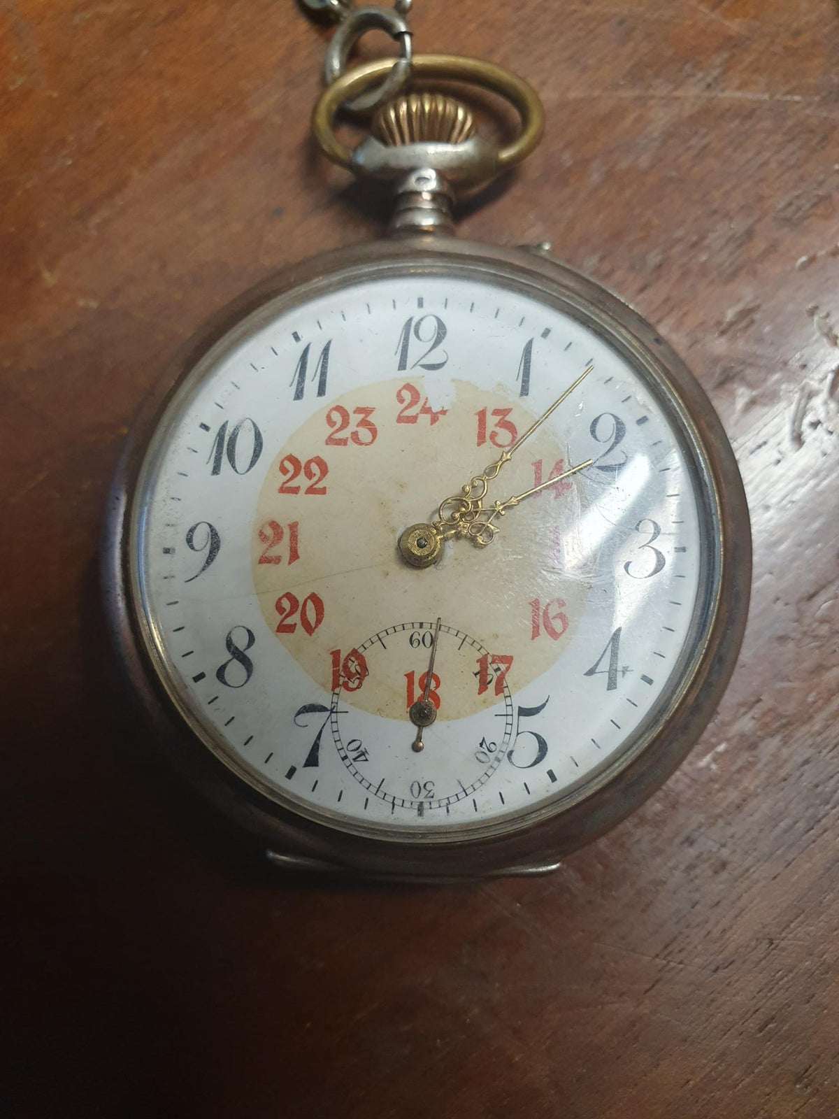 Antikt Schweizisk Bona Lommeur i 800 Sølv (24-timers Skive) – ca. 1900
